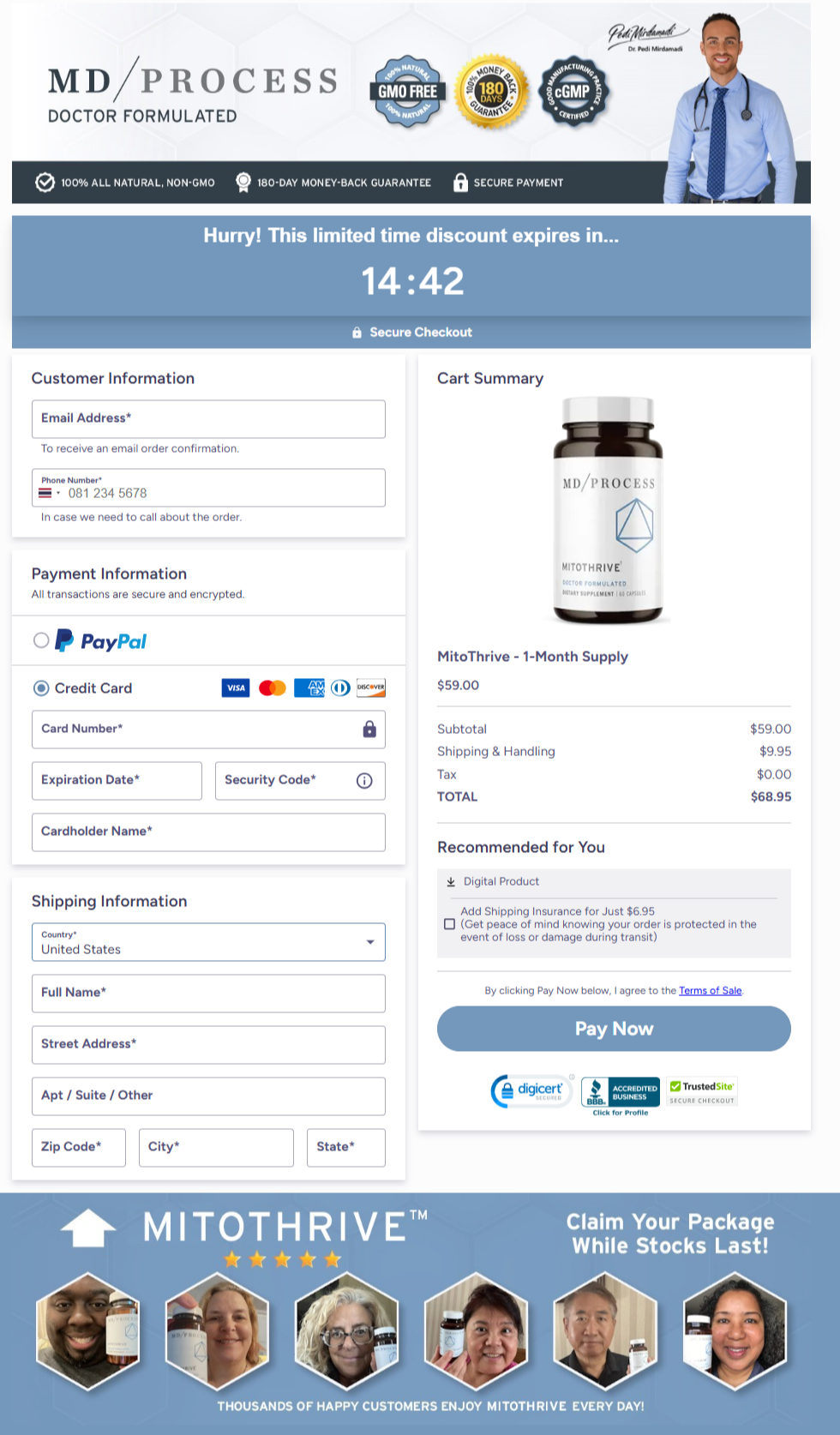 MitoThrive Official Website Secure Order Page